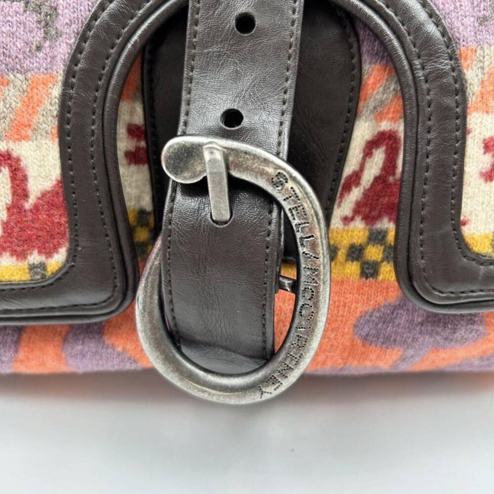 Stella McCartney RARE Y2K Multi-Color Aztec Tweed & Vegan Leather Shoulder Bag - Picture 3 of 14